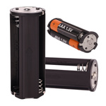 3xAAA 1.5V battery basket - round container - black - basket