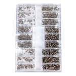 Set of mini screws - 1mm to 2mm - 500 pieces - screws for glasses/watches- silver - set H