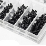 Set of mini screws - 1mm to 2mm - 500 pieces - screws for glasses/watches- black - set S