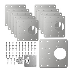 Set of 10 Cabinet Repair Plates - 90x90mm - Sheet 0.6mm - Hinge Repair
