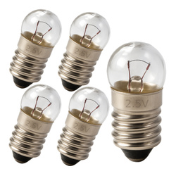 Mini Light Bulb 2.5V Warm White for DIY Electrical Circuits Experiments 5pcs