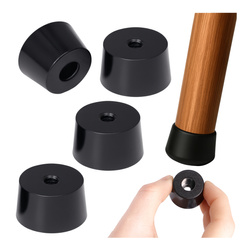 Stopki gumowe okrągłe - 28x22x16mm - czarne - do mebli - 4 szt.