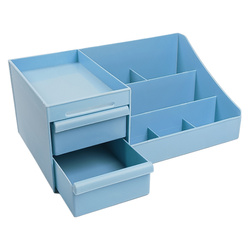 Cosmetics Organizer Toilet Desk Box With Drawers Blue