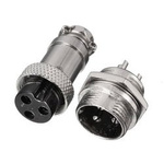 GX16 3-PIN screw-on industrial connector - plug with socket