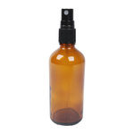 Glass Bottle 100 ml - Brown - With Atomizer Black