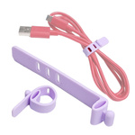 Silicone cable tie - purple - Organizer - attachment strap