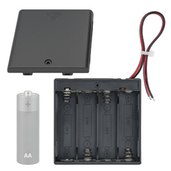 4xAA (R6) battery basket - basket with lid and switch