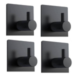 Set of Loft Wall Hooks 4 pcs - Black - Self-adhesive Hangers