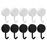 Self-adhesive hangers black and white - Trinket hook 10pcs