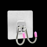 Stainless steel double hook - pink - 70x70mm handle - Trinket hanger