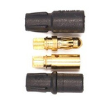 GOLD 3.5mm plugs - AMASS with cap - pair - Gold connectors - black