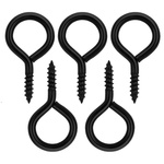 Self-Tapping Screw-in Eye Hook 4cm Black 5pcs Ceiling Hanger