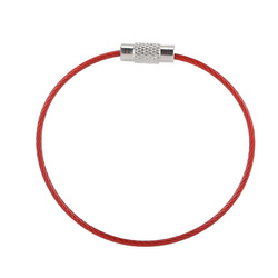 Linka do Kluczy - czerwona - Zawieszka - Brelok Stalowy zakręcany - 15cm