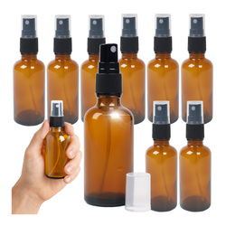 Dark Glass Bottle with Black Atomizer - 50 ml - 10 pieces