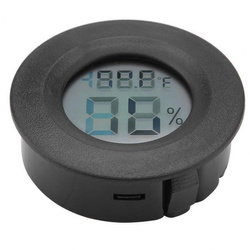 Okrągły Higrometr  LCD - Termometr Czarny - Wilgotnościomierz - Hygrostat Cyfrowy