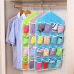 Closet hanging organizer for underwear socks - Hanger - 16 pockets