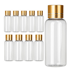 Plastic 10ml Bottle with Metal Cap for Sample Storage - Set of 10