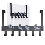 DOGS hallway hanger - 6 hooks - black - door holder