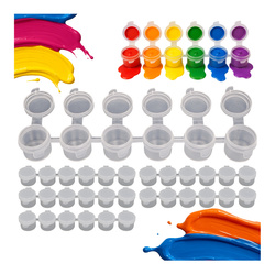 Pojemnik plastikowy 6x5ml na cyrkonie, farbki - połączone zamykane pojemniki