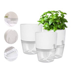 Self Watering Pot - 14.5cm - White - With Irrigation System