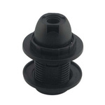 E14 socket with adjustable flange - black - Plastic socket
