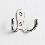 Double wall hanger - silver - glossy - A2700 - Metal clothes hook