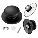 Pot Lid Handle - Black Twisted Plastic Frying Pan Knob