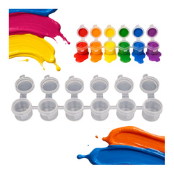 Plastic container 6x5ml for zirconia, paints - combined resealable containers.