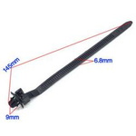 Cable tie with clip 145x6.8mm type5 - black- 1pc