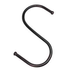 Hook type S - 80mm black - Metal hanger - Hook