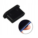 Silicone phone port cap USB type C - black - network port cap