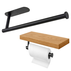 Kitchen Paper Towel Holder - Loft Black - Hanger Without Drilling