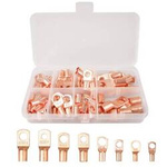 Set of 60pcs - Uninsulated copper eyelet connector - cable lug