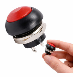 Momentary pushbutton PBS-33B - red - 250V-1A - 12mm - monostable - round