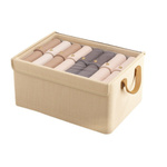 Lockable Clothes Organizer for Wardrobe - 47x28x20cm - Beige With Handles