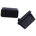 Silicone USB network port cap - black - network port cap