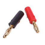 Banana plugs 4 mm - pair - gold plated/screwed contacts with housing