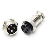 GX12 4-PIN screw-on industrial connector - plug with socket