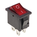 KCD1-4 bistable rocker switch - red - 15x21mm - ON/OFF switch 250V - 4PIN