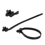 Cable tie with clip 145x6.8mm type5 - black- 1pc