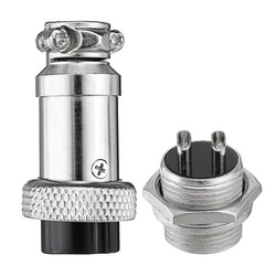 GX16 2-PIN screw-on industrial connector - plug with socket