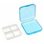 Plastic organizer 4 compartments 65x65x21mm - blue lockable container