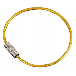 Linka do Kluczy - żółta - Zawieszka - Brelok Stalowy zakręcany - 15cm - żółty
