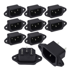 AC Power Socket Male IEC C14 Trapezoidal Screwed to Housing 10 pieces