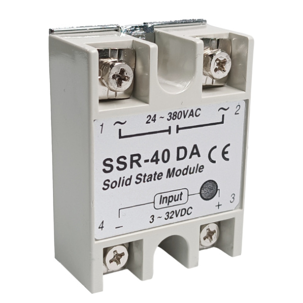 Moduł przekaźnika SSR-40DA 40A/380V - widok z zaciskami