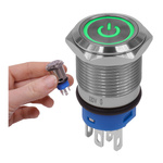 Switch Monostable Button Vandal resistant LED Green 16mm 220V