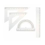 School Geometric Set - Ruler - Directional - Geometric Instruments - 4 Elements