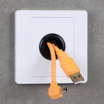 Wall cable outlet 21mm - Shield with rubber ring - Cable conduit passage