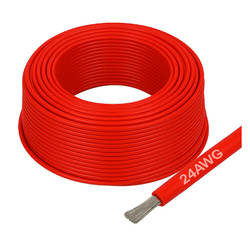 Tinned copper silicone cable 24AWG - 66 conductors - 0.20 mm2 - red - flexible