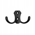 Double wall hanger - black - 45mm - Metal clothes hook